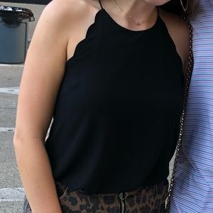 Naked Zebra scalloped tank top